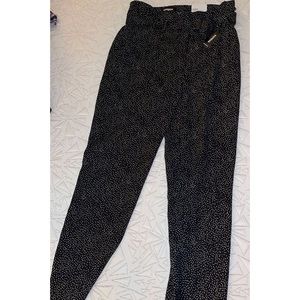 Black and white polka dot Express pants